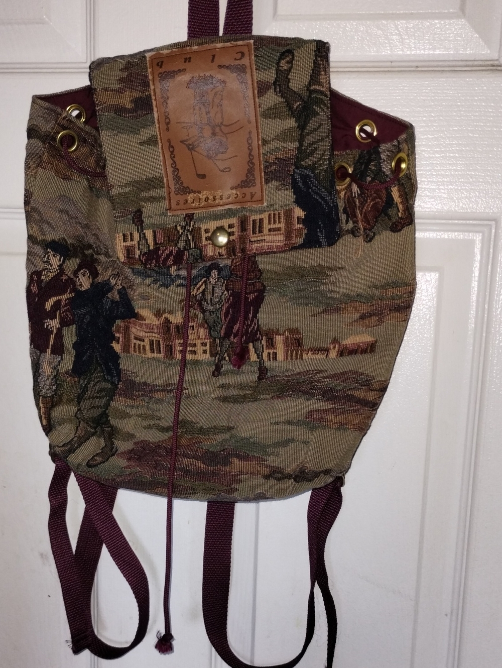 Stunning vintage tapestry mini backpack by Holdings Fine Accessories